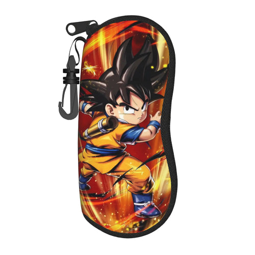 Dragon Ball orange Brillenkoffer - Kind Goku mit rotem Stock