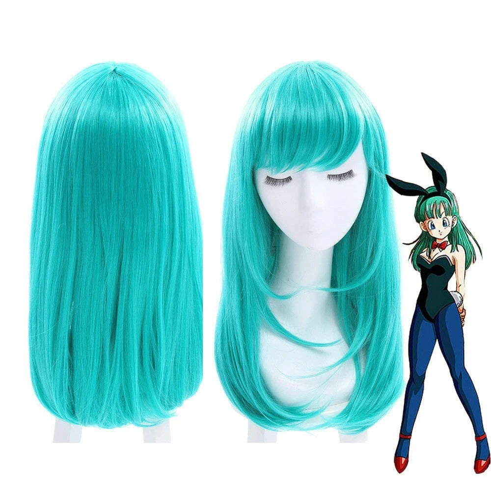 Turkoois Dragon Ball pruik - Bulma met lang haar