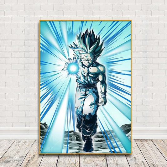 Poster vertical Dragon Ball - Vegeta et boule d'énergie bleue