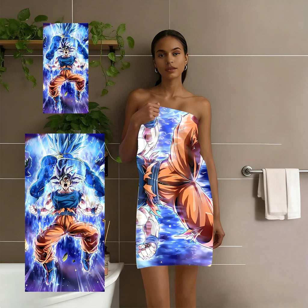 Telo mare blu e viola Dragon Ball - Goku Ultra Instinct in combattimento