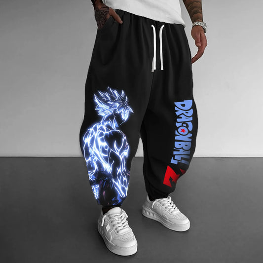 Dragon Ball joggingbroek - Goku Ultra Instinct in blauw silhouet