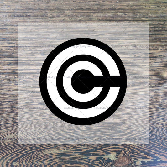 Dragon Ball iron-on transfer - Capsule Corp logo black