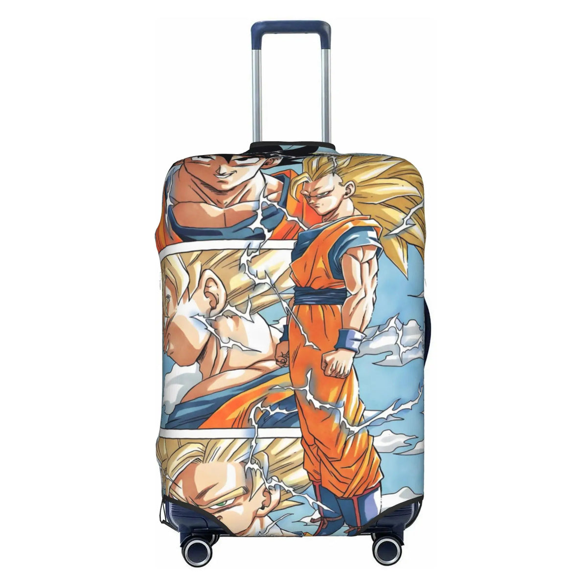 Housse de valise orange et blanche Dragon Ball - Goku enfant en motifs répétés