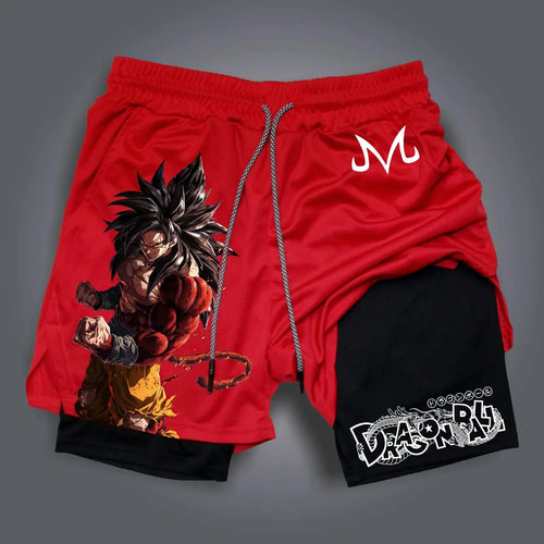 Pantalón corto de doble capa rojo Dragon Ball - Goku Super Saiyan 4