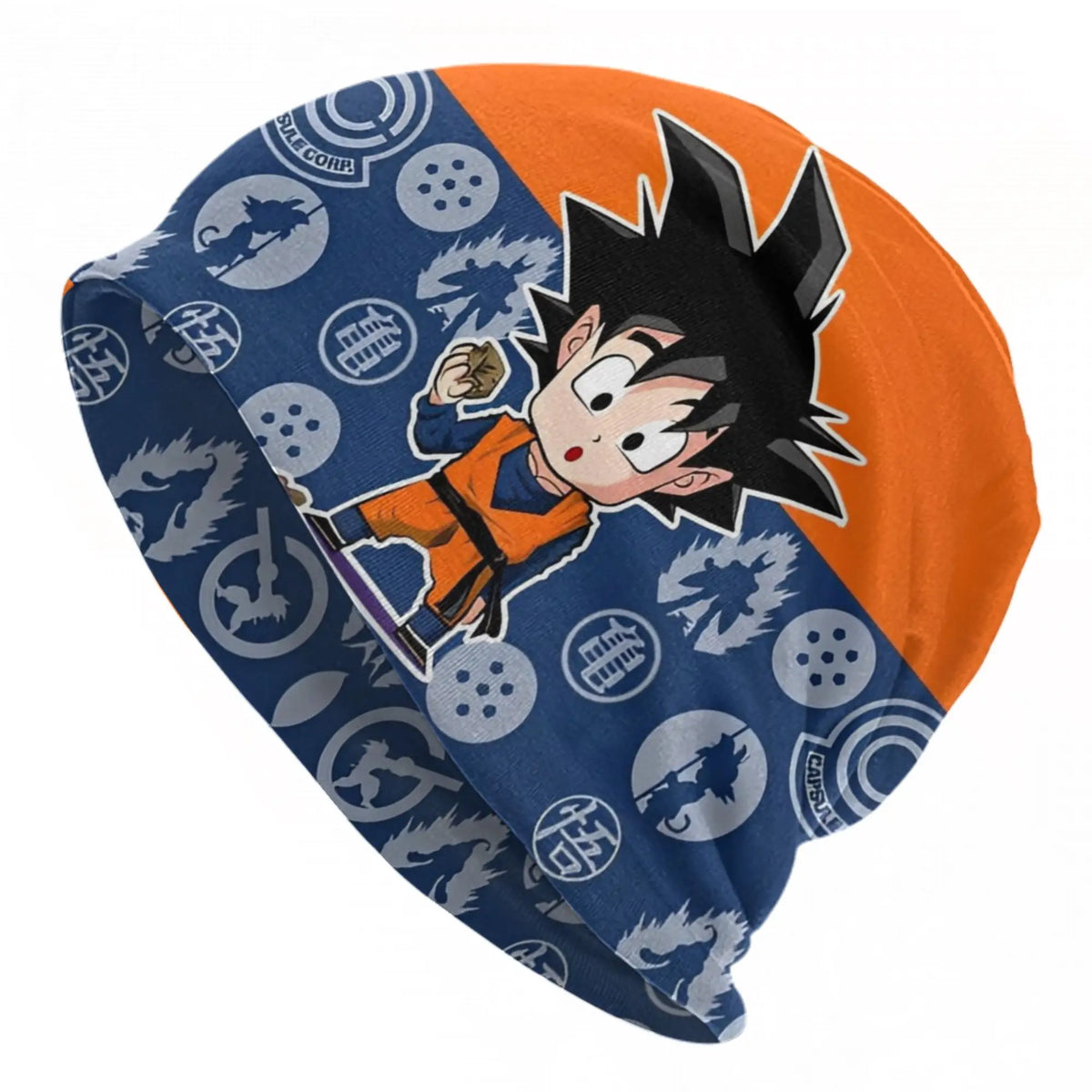 Dragon Ball Blue and Orange Cap - Goku Child and Symbols
