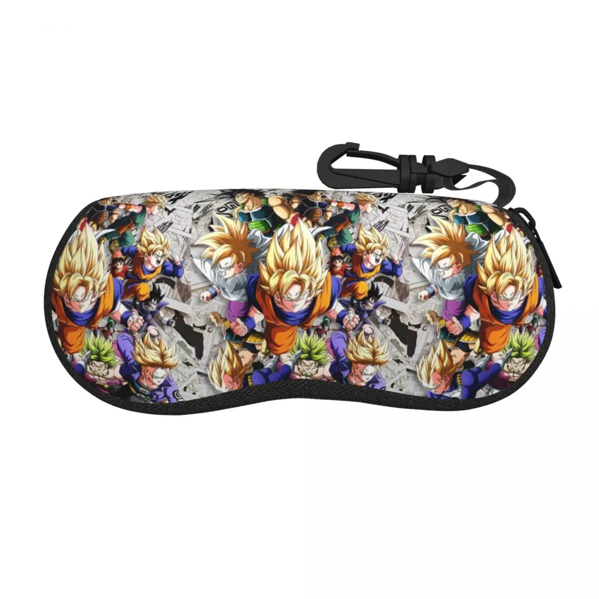 Dragon Ball black glasses case - Go kanji on orange scratches