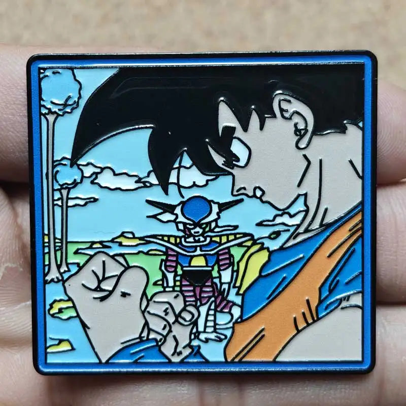 Spilla Dragon Ball - Goku e Piccolo in illustrazione blu