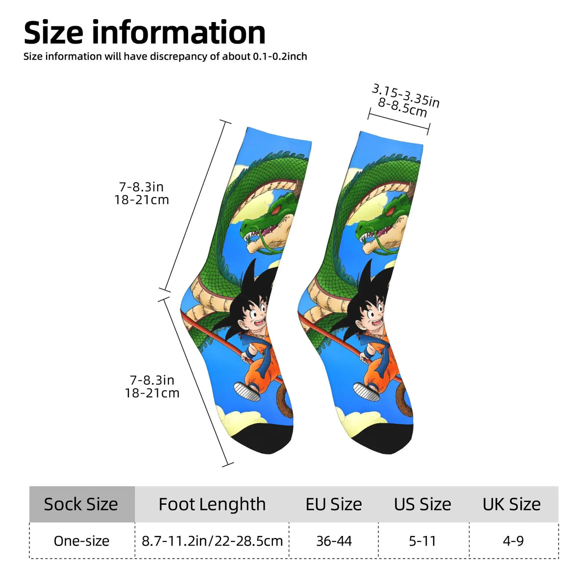 Dragon Ball blaue Socken - Kind Goku auf weißen Wolken