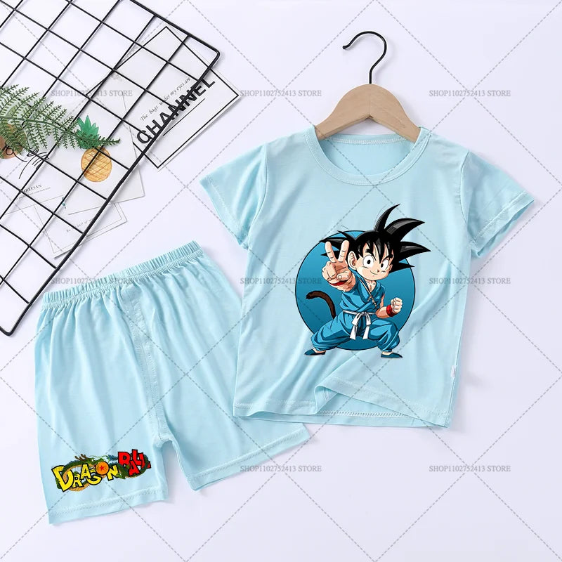 Pyjama short light blue for kids Dragon Ball - Goku child in blue outfit