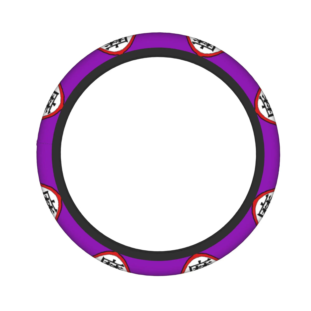 Dragon Ball steering wheel cover - Goku and warriors on orange background