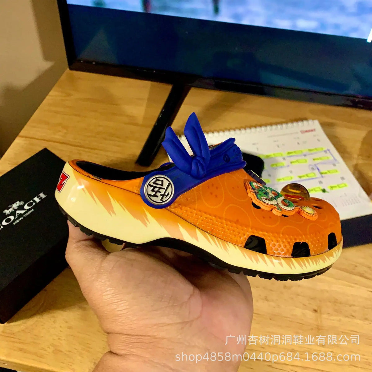 Dragon Ball blauw flens Sabots - Z logo op de hakken