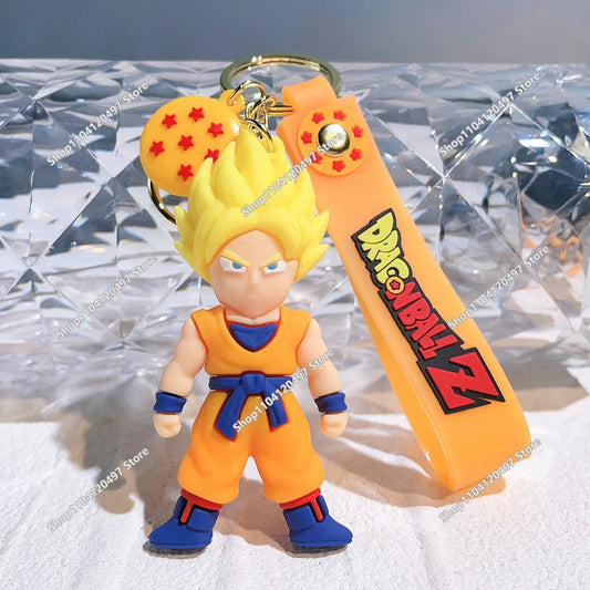 Dragon Ball Goku Super Saiyan en kristallen bol beeldje sleutelhanger