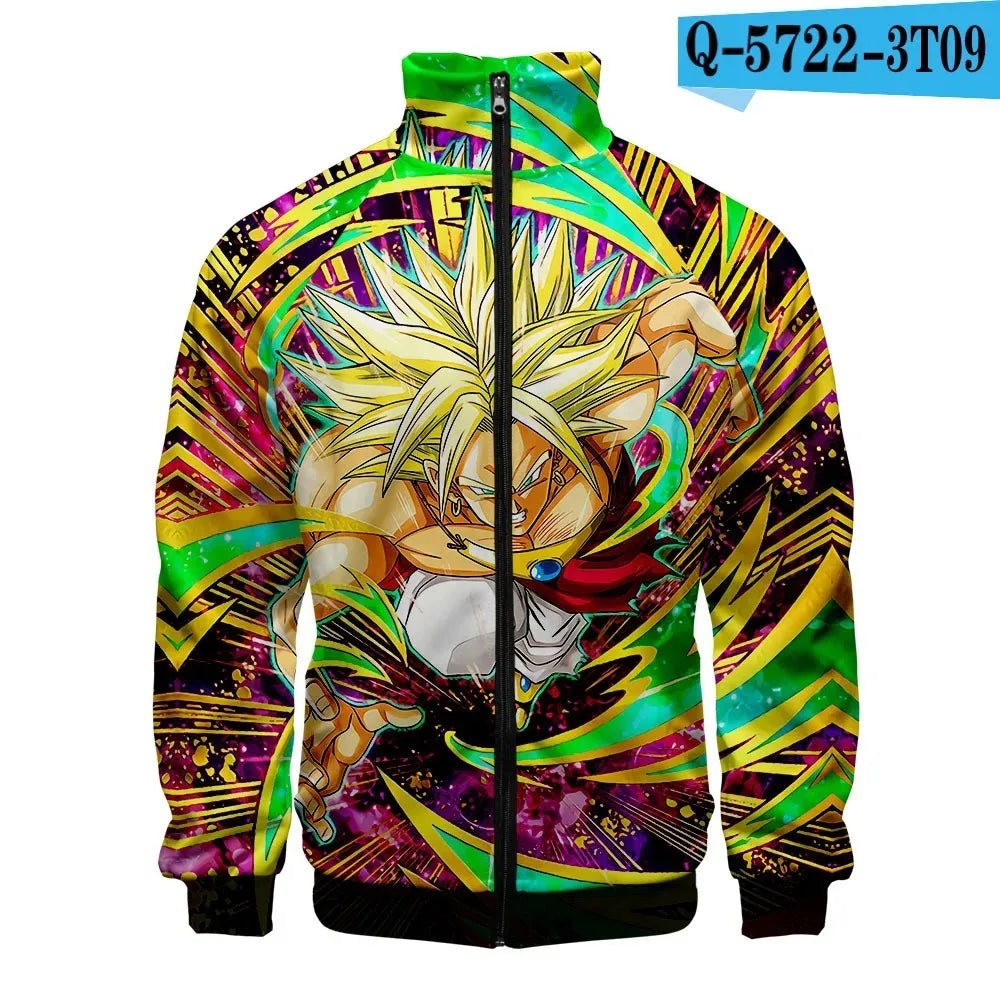 Dragon Ball multicolor zip jacket - Broly Super Saiyan legendary in attack
