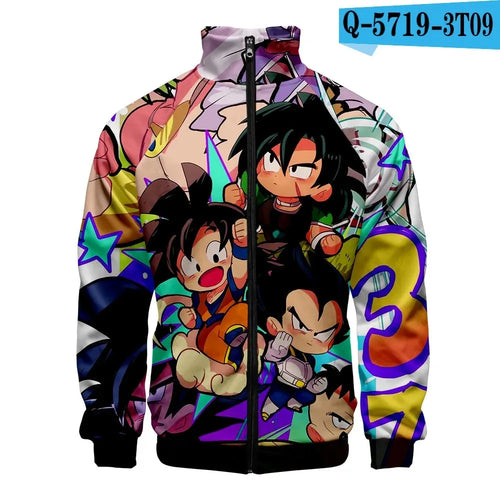 Veste zippée multicolore Dragon Ball - guerriers chibi