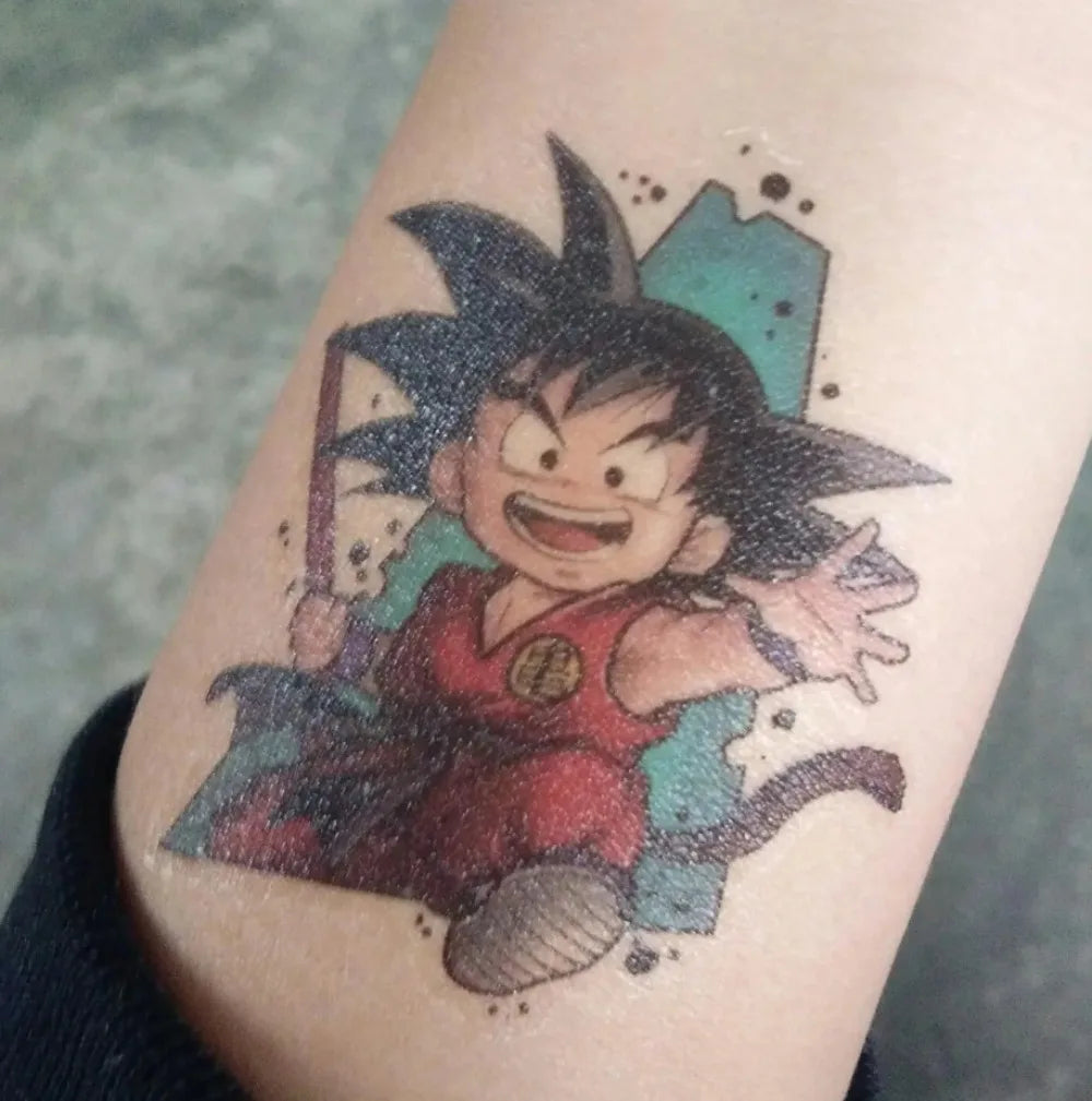 Tijdelijke Tattoos Dragon Ball - Goku Kind in Red Dress