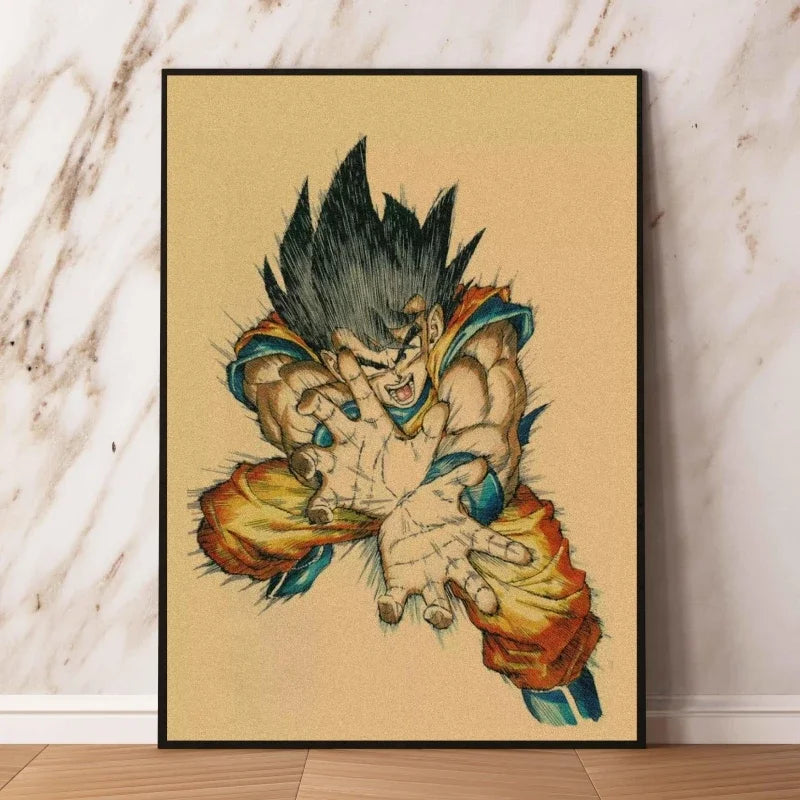 Affiches rétro - Goku enfant et couvertures Dragon Ball