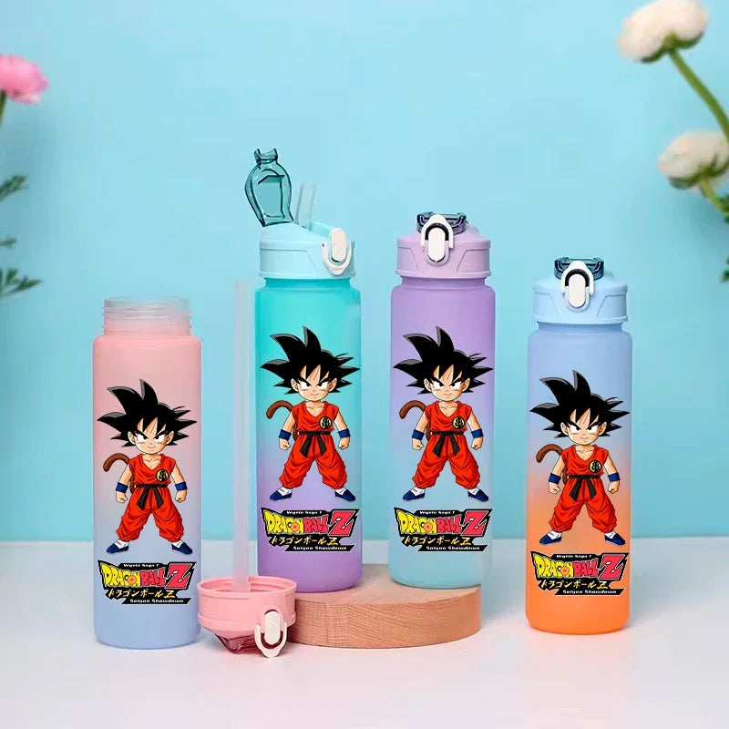 Pink Dragon Ball water bottle - Goku Ultra Instinct shirtless