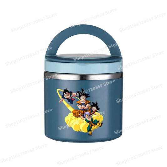 Blue Round Lunch Box Dragon Ball - Goku en zijn vrienden op de magische wolk