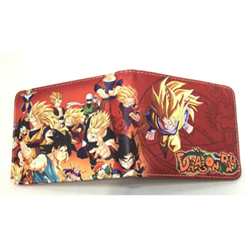 Portafoglio rosso Dragon Ball - collage di Super Saiyan