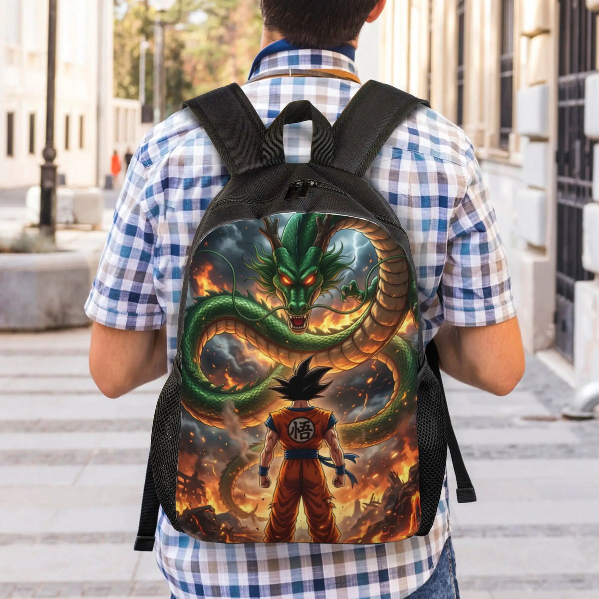 Dark Backpack Dragon Ball - Goku facing Shenron