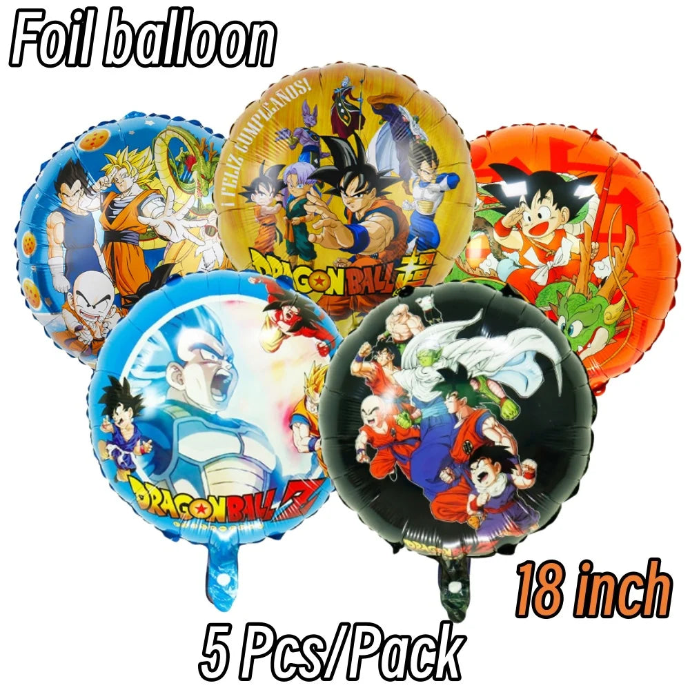 Set mit 5 Runden Bällen Geburtstag Dragon Ball - Goku und Shenron