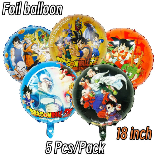 Set mit 5 Runden Bällen Geburtstag Dragon Ball - Goku und Shenron