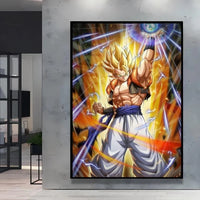Gogeta Super Saiyan et énergie dorée