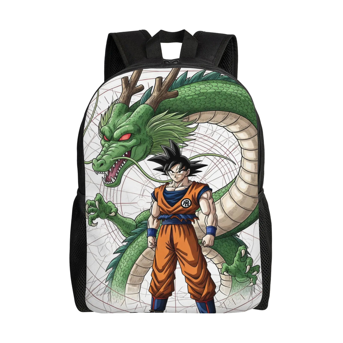 Sac à dos blanc et doré Dragon Ball - Goku Super Saiyan en portrait