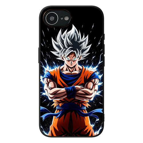 Coque de téléphone noire Dragon Ball - Goku Ultra Instinct aux bras croisés