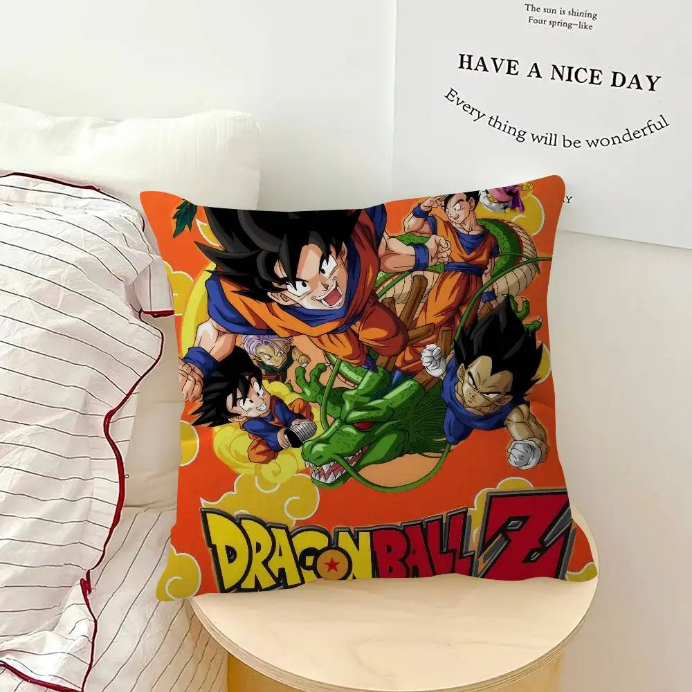 Housses de coussin Dragon Ball - Goku Shenron et symboles de la saga