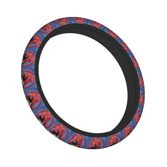 Housse de volant bleue et rouge Dragon Ball - emblèmes kanji