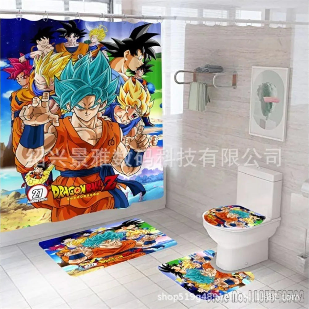 Dragon Ball Douche Gordijn Set - Broly Goku Blue en Golden Freezer