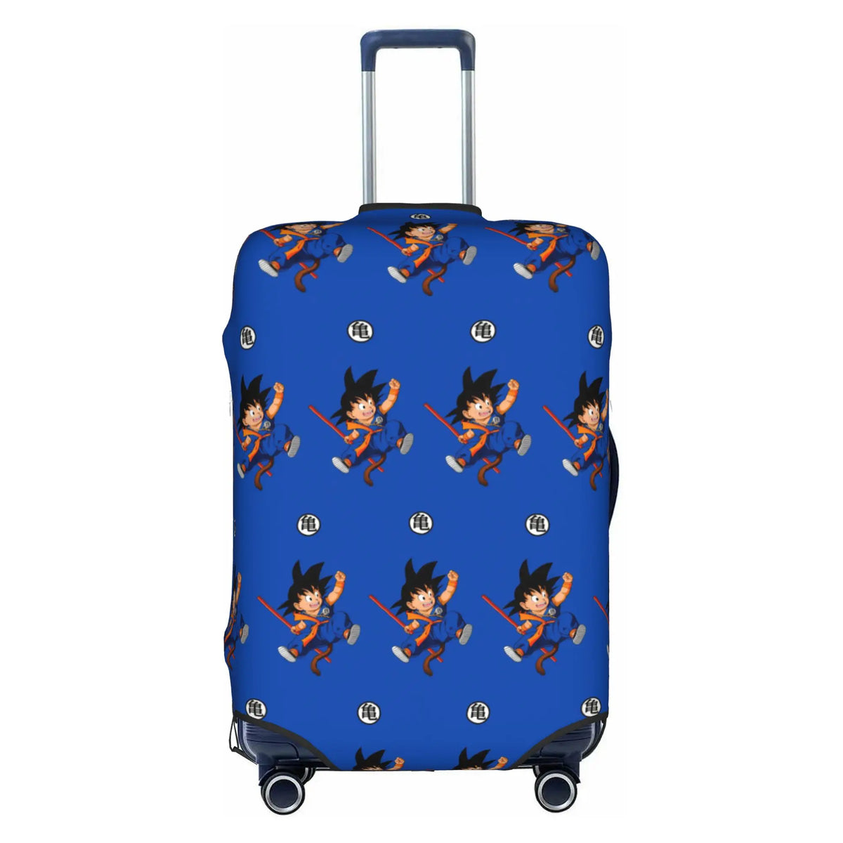 Housse de valise orange et blanche Dragon Ball - Goku enfant en motifs répétés