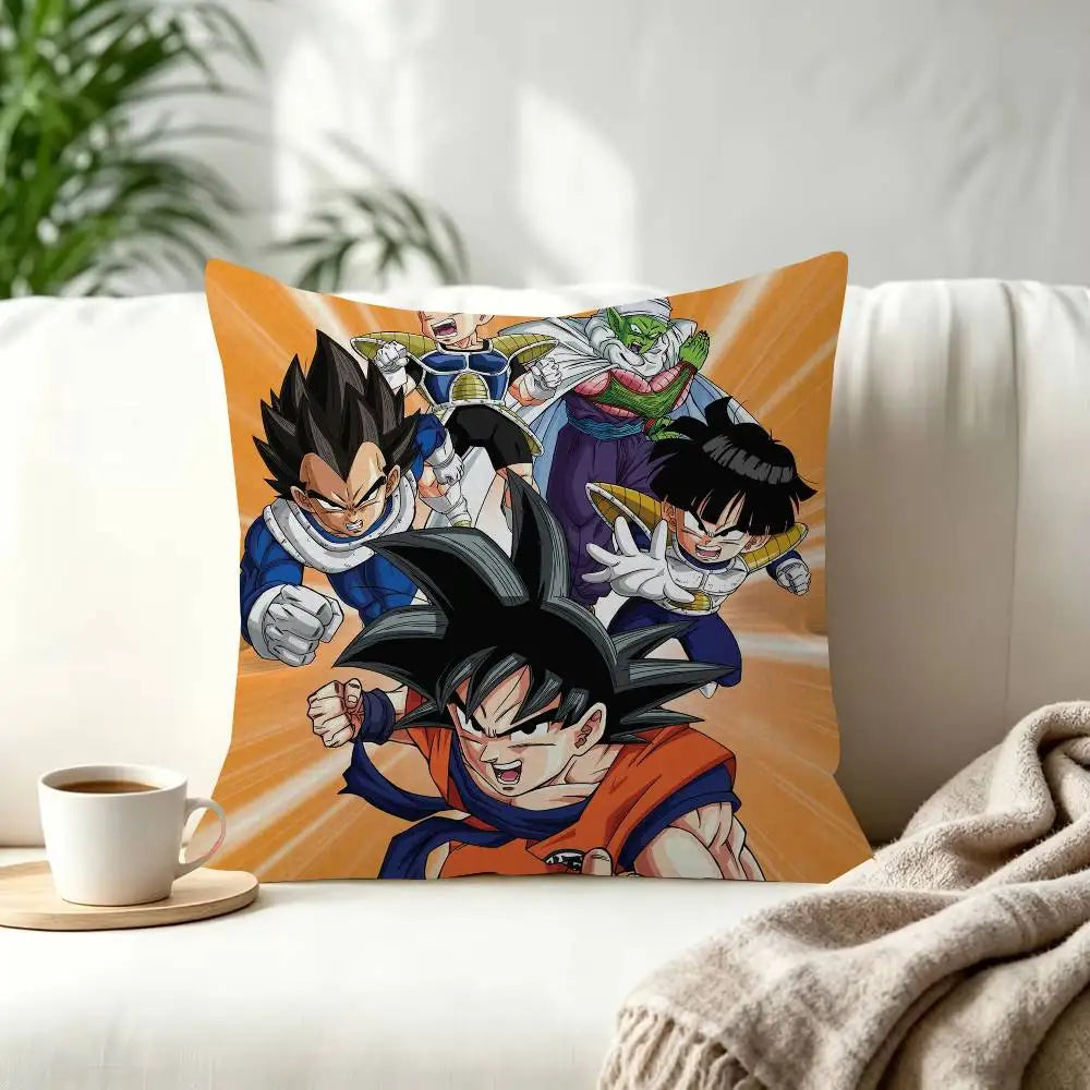Housses de coussin Dragon Ball - Goku Shenron et symboles de la saga