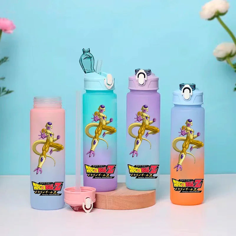 Pink Dragon Ball water bottle - Goku Ultra Instinct shirtless