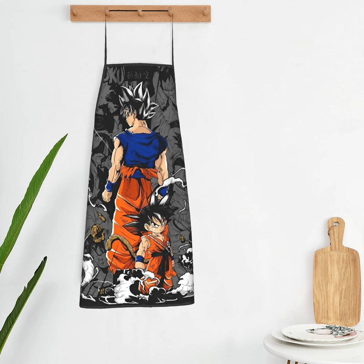 Grembiule grigio Dragon Ball - Goku Ultra Instinct in collage