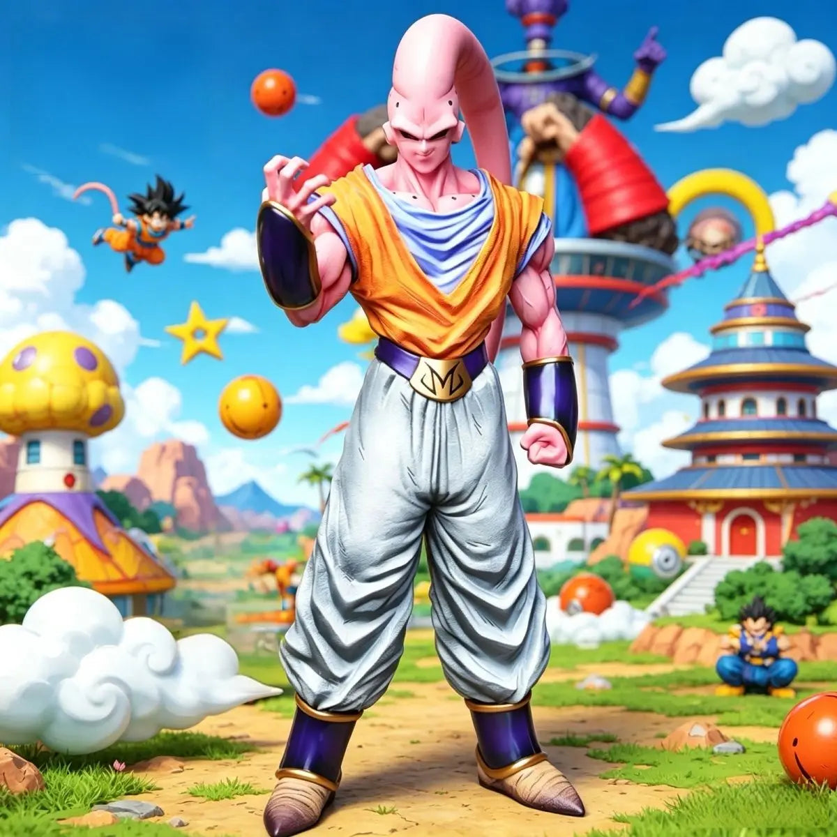 Action Figure Dragon Ball - Super Buu con il vestito di Gohan