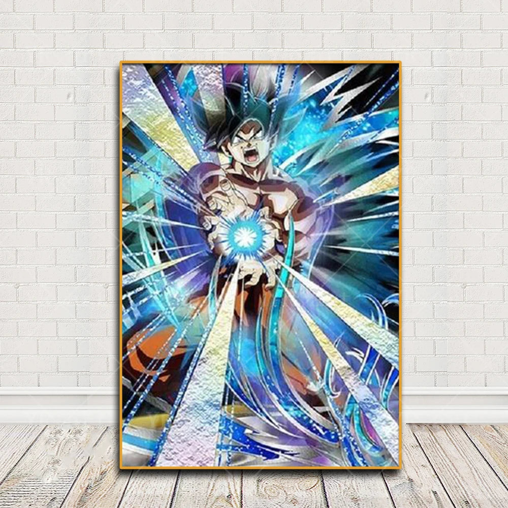 Verticaal poster Dragon Ball - Goku en Kamehameha met blauwe stralen