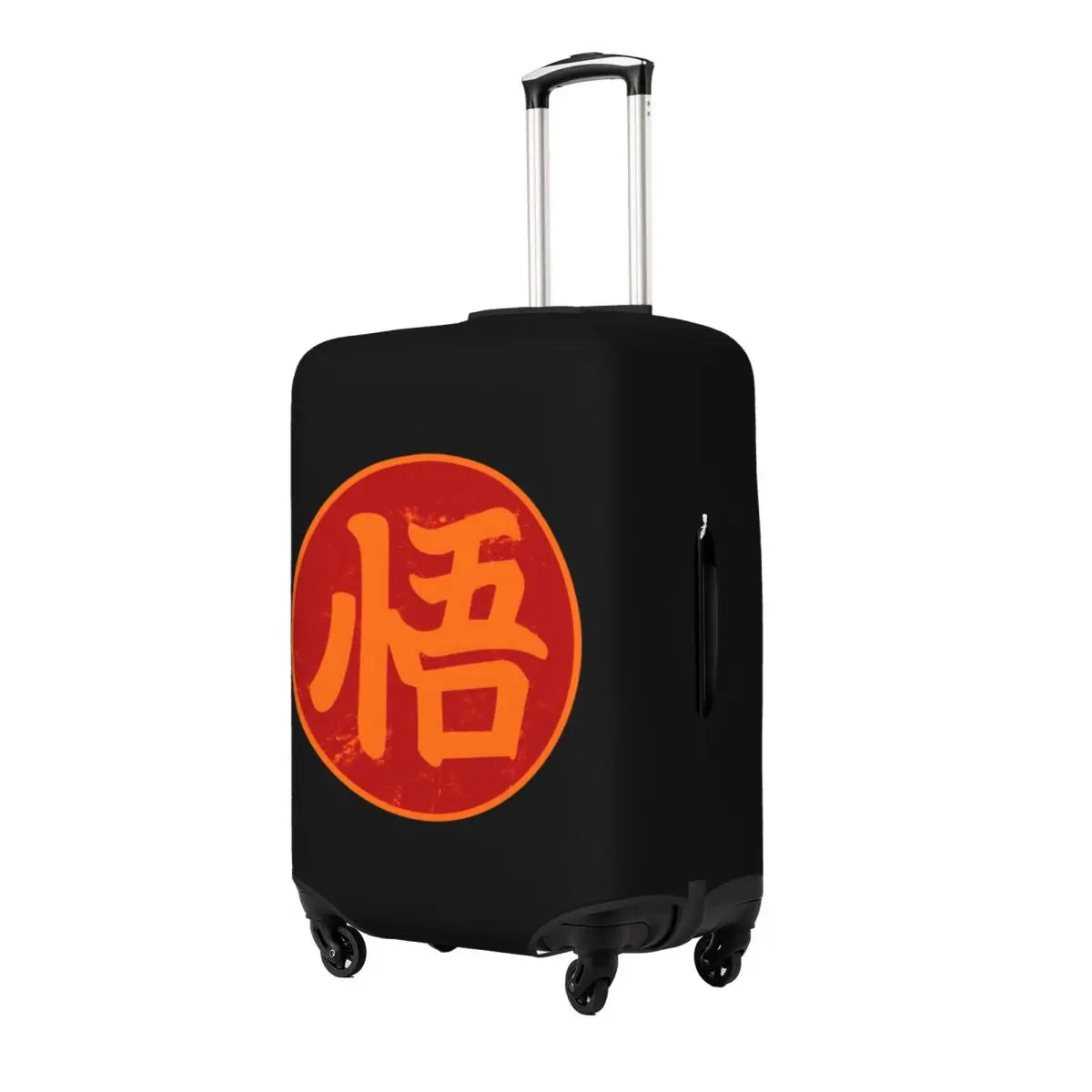 Dragon Ball suitcase cover - Kanji Go orange on black