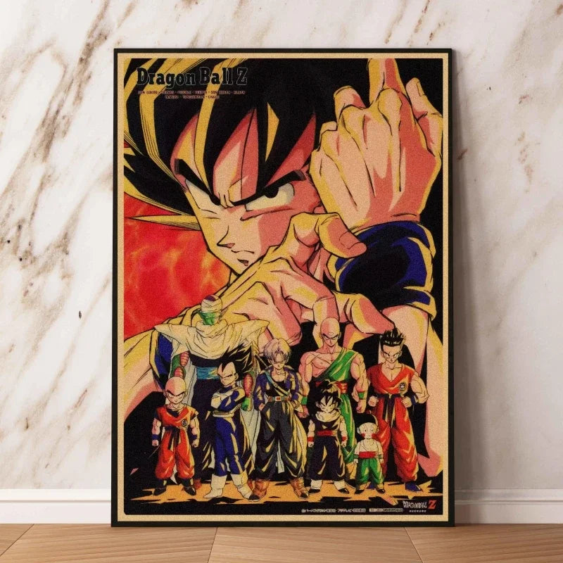 Affiches rétro - Goku enfant et couvertures Dragon Ball