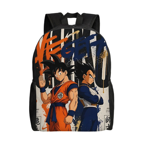 Sac à dos bleu et orange Dragon Ball - Goku et Vegeta dos à dos