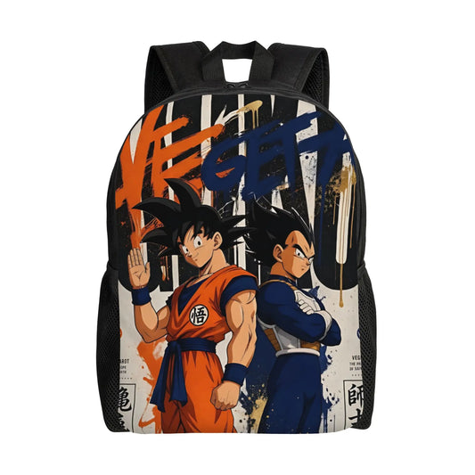 Sac à dos bleu et orange Dragon Ball - Goku et Vegeta dos à dos