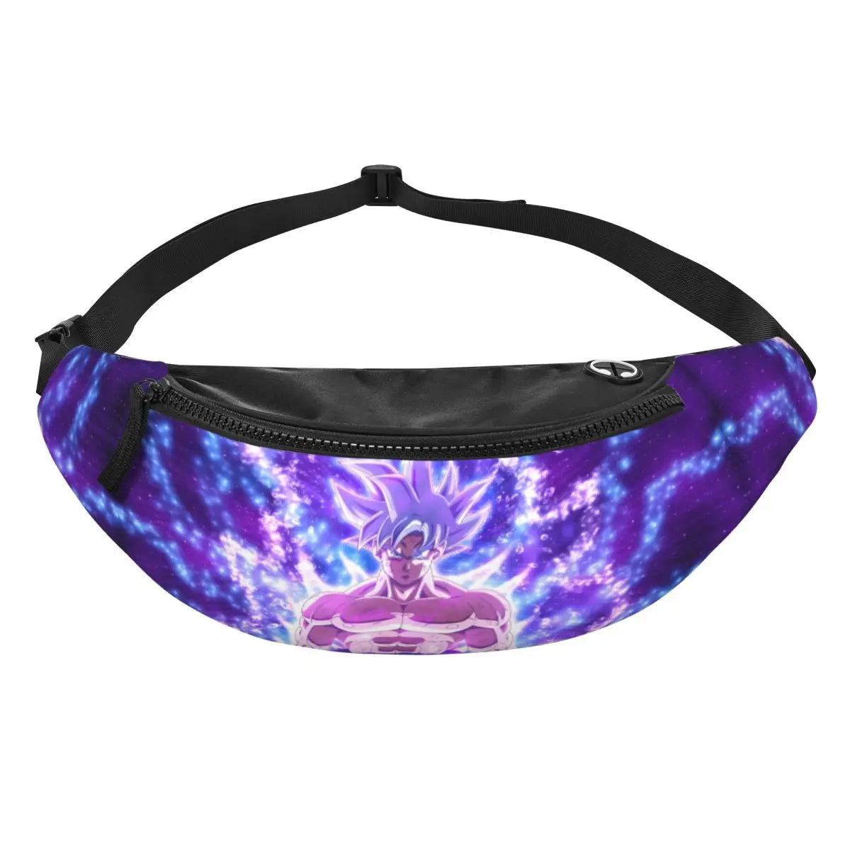 Dragon Ball purple banana bag - Goku Ultra Instinct and aura bright