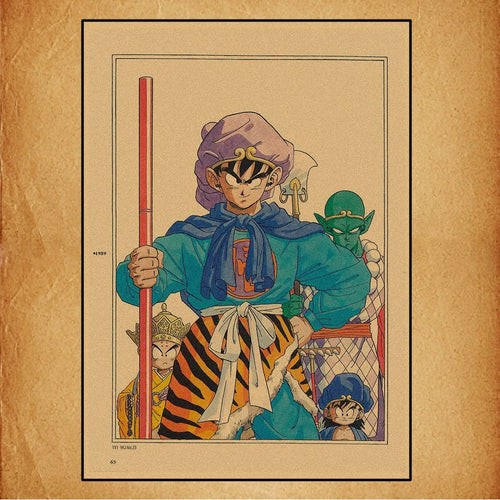 Dragon Ball Retro Poster - Goku in traditional blue costume