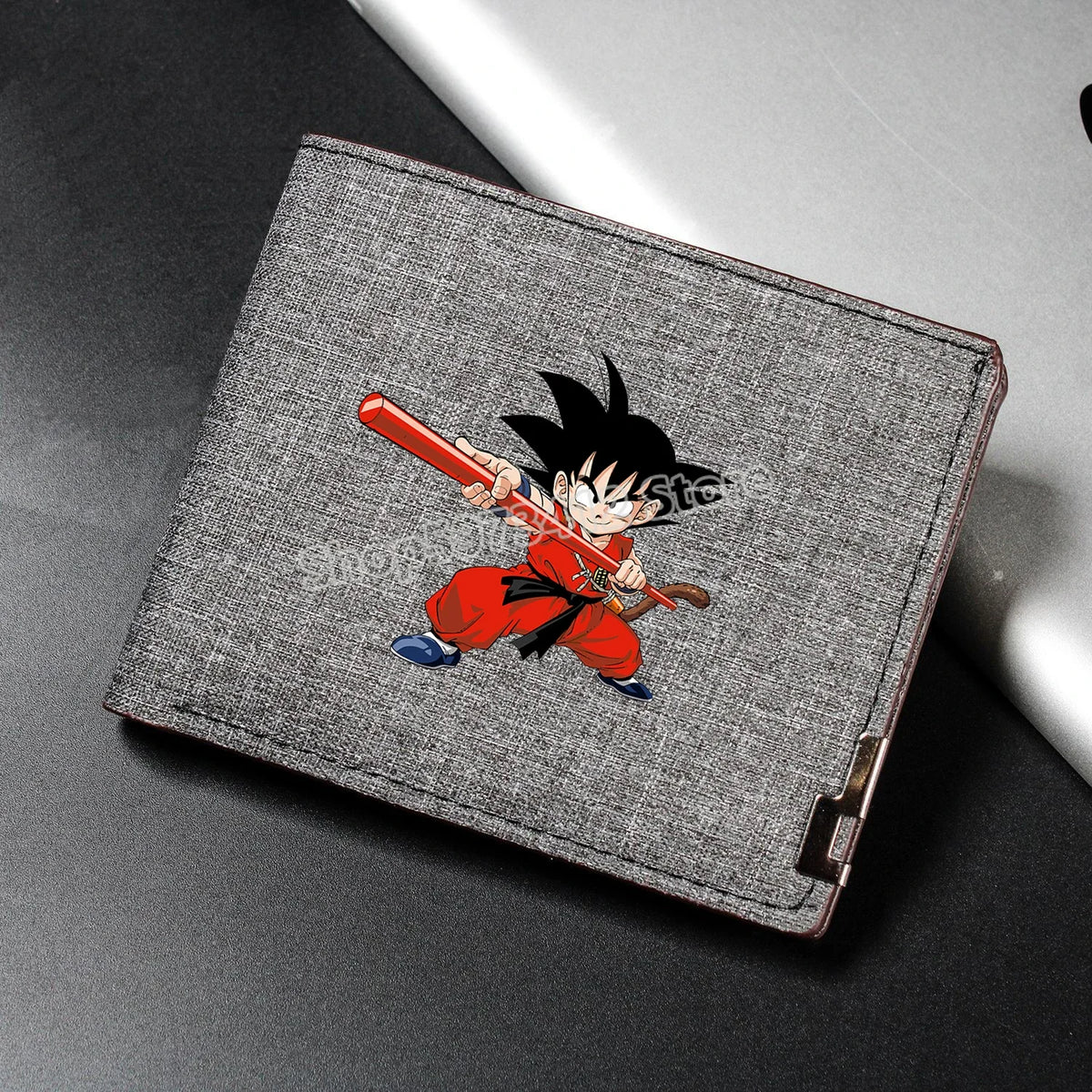 Braune Brieftasche Dragon Ball - kanji Go bestickt