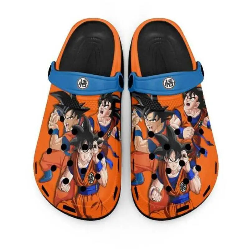 Orange Sabots mit blauen Flanschen Dragon Ball - Porträts von Goku