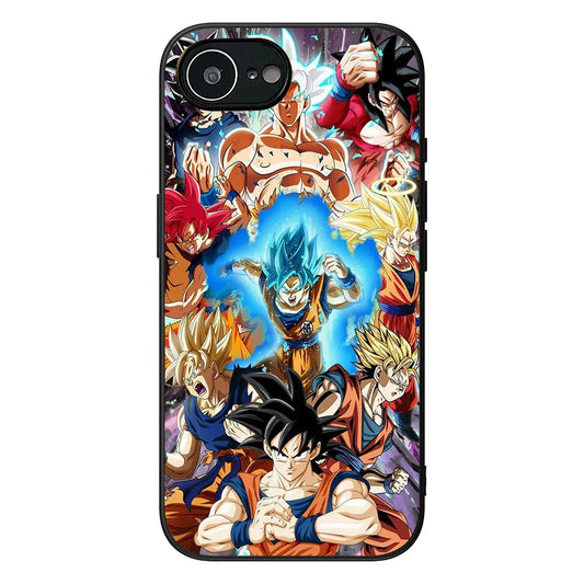 Cover per telefono Dragon Ball - Goku e trasformazioni in collage colorato