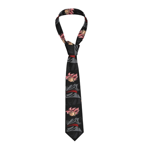 Cravate noire Dragon Ball - Black Goku Rosé aux bras croisés