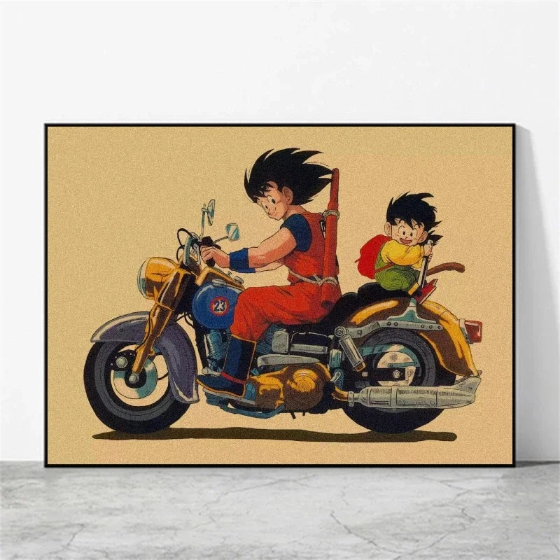 Affiches rétro - Goku enfant et couvertures Dragon Ball