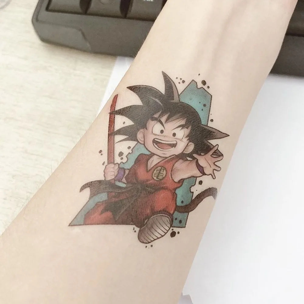 Tijdelijke Tattoos Dragon Ball - Goku Kind in Red Dress